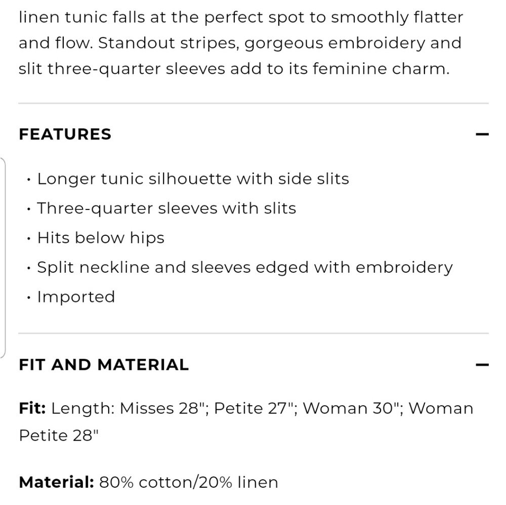 Talbots Naples Stripe Embroidered Split-Neck Tunic - image 8